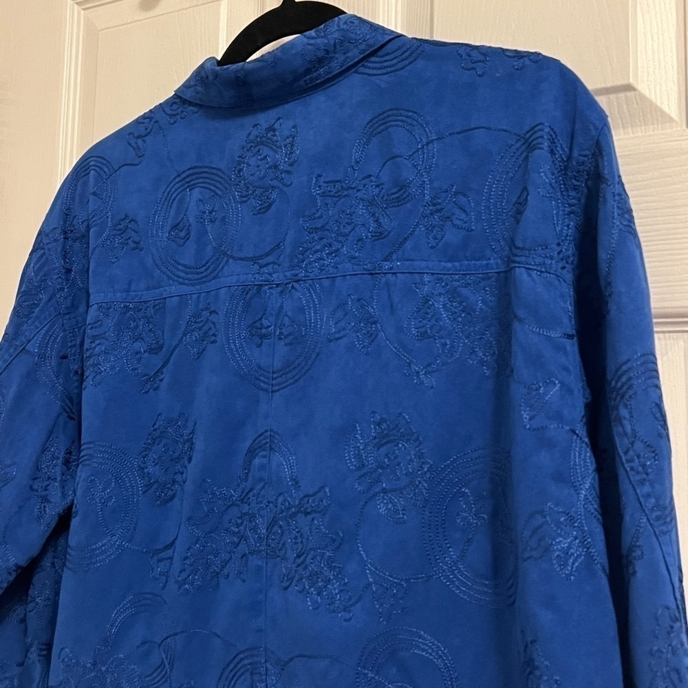 Vintage Chico’s Design Button Down Floral Embroidered Shirt Jacket Size 2 - Picture 11 of 11